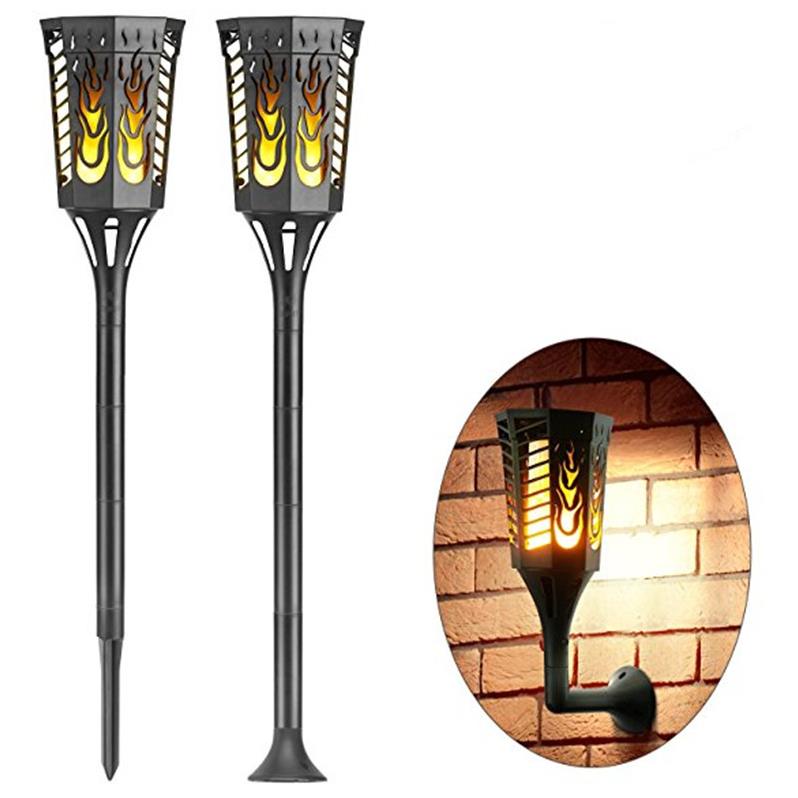 Fire Flame Lamps para sa Outdoor Garden Waterproof 3 Modes LED Solar Flame Flickering Lamp